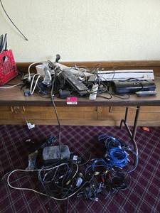 lot 37311 image: Large Lot W Laminating Machine, Power Surges, Ethernet Cords, And More