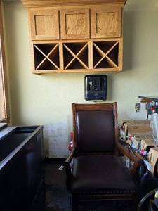 lot 37325 image: Assorted Lot W Upper Cabinet, Tork Towel Dispenser, And More