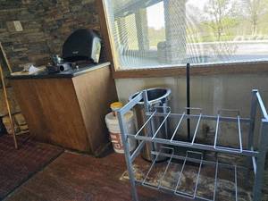 lot 37330 image: Assorted Lot W Soda Rack, Waste Bin, Cabinet, and More