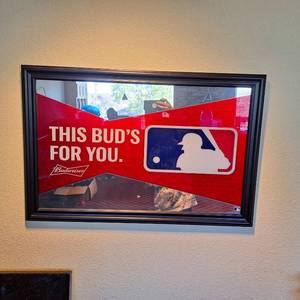 lot 37351 image: Budweiser Baseball MLB Mirror Wall Decor