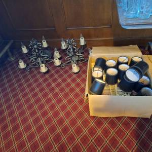lot 37354 image: (2) Vintage Hillcrest Ballroom Chandeliers with Shades