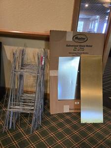lot 37386 image: Assorted Lot W Yard Wires, Galvanized Sheet Metal, And More