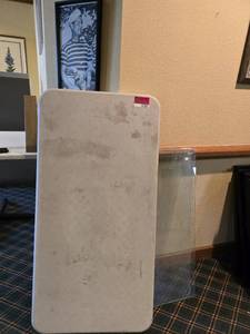 lot 37387 image: Assorted Lot W White Event Table, Vintage Picture, And Glass Panes