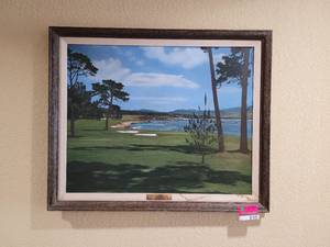 lot 37420 image: Pebble Beach Golf Coarse Hole 18 Painting