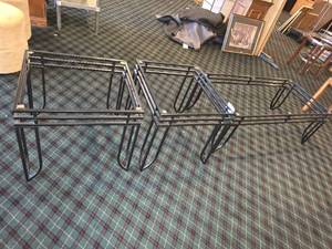 lot 27096 image: (3) Metal Living Room Table Frames - No Glass