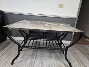 lot 37432 image: Metal Tile Top Table