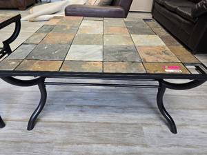 lot 37434 image: Metal Tile Top Table