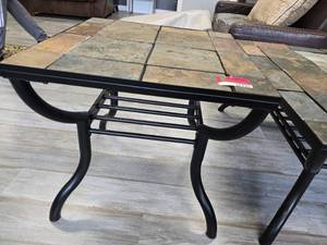 lot 37435 image: Metal Tile Top Side Table