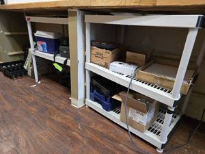 lot 37474 image: Assorted Lot W Shelving, Dish Racks, And More