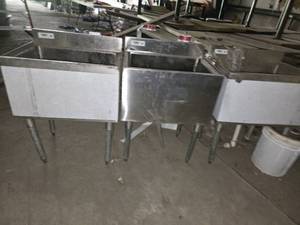 lot 28046 image: 3- 24in Stainless Steel Ice Wells