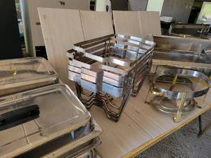 lot 50570 image: Lot Of Chafing Dishes, Assorted Lids And More