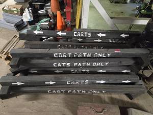 lot 33014 image: (9) Wooden Footed Signs