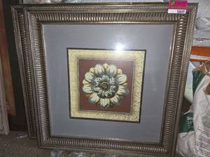 lot 50609 image: 2 Pieces Of Art Work In Gold Frames