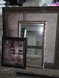 lot 50612 image: 2 Pieces Of Art Work and Mirror
