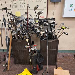 lot 27162 image: Massive Lot of Assorted Golf Clubs