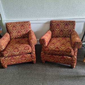 lot 27165 image: (2) Red Armchairs