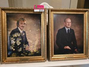 lot 27171 image: (2)  14 X 17 Portraits of Past Hillcrest Presidents In Gold Frames