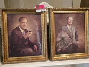 lot 27173 image: (2)  14 X 17 Portraits of Past Hillcrest Presidents In Gold Frames