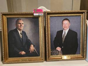 lot 27174 image: (2)  14 X 17 Portraits of Past Hillcrest Presidents In Gold Frames