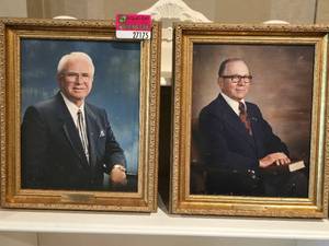 lot 27175 image: (2)  14 X 17 Portraits of Past Hillcrest Presidents In Gold Frames