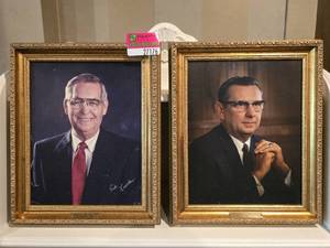 lot 27176 image: (2)  14 X 17 Portraits of Past Hillcrest Presidents In Gold Frames