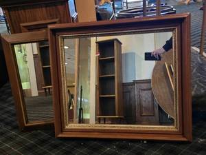 lot 27181 image: Lot of 2 Mirrors W Wood Frames