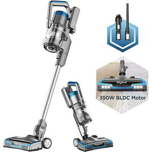 lot 1368 image: Eureka Stylus Lightweight Cordless Vacuum Cleaner 350W Powerful BLDC Motor for Multi-Flooring Deep Clean LED Headlights Convenient Stick and Handheld Vac Premium Blue