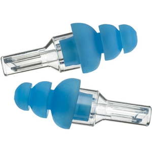 lot 1386 image: Etymotic Research ER20 High-Fidelity Earplugs (Concerts Musicians Airplanes Motorcycles Sensitivity and Universal Hearing Protection) - Standard Clear Stem w Blue Tip