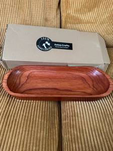 lot 1391 image: Large Natural Wooden Dough Bowls For Decor, Long Carved Oval Farmhouse Kitchen Counter Fruit Wood Dough Bowl, Oblong Baguette Bread Decorative Bowls For Home Decor,Dining Room Coffee Table Centerpiece