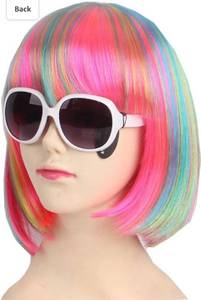 lot 1411 image: Children��s Synthetic multi Color Bob cut wig