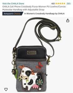 lot 1414 image: CHALA Cell Phone Crossbody Purse-Women PU LeatherCanvas Multicolor Handbag with Adjustable Strap