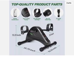 lot 1442 image: Under Desk Bike Pedal Exerciser, HOMGIM Motorized Mini Exercise Bike Trainer for legs or arms, under the desk motorized pedal exerciser