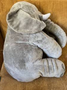 lot 1450 image: Jumbo, plush, elephant, cute pillow, appears preowned