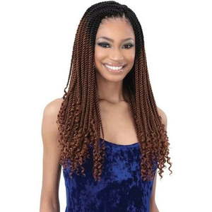 lot 1453 image: 2 packs Freetress Synthetic Pre Looped Crochet Braid 3X GORGEOUS TWIST 18 (1B Off Black)