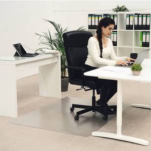 lot 1456 image: Office Chair Mat for Carpet - Heavy Duty, Thick Clear Desk Chair Mat with Lip - Easy Roll Anti Slip Durable Carpet Protector for Desk Chair 90x120cm