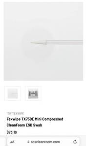 lot 1464 image: retails $73.99 perfect for crafts or small projects Texwipe TX750E Mini Compressed CleanFoam ESD Swab