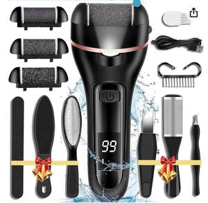lot 1800 image: Callus Remover for Feet, 13-in-1 Professional Pedicure Tools Foot Care Kit, Foot Scrubber Electric Feet File Pedi for Hard Cracked Dry Dead Skin, 3 Rollers, 2 Speed, Battery Display