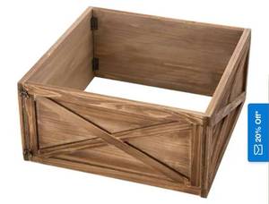 lot 1804 image: Glitzhome 26L22L Handcrafted Wooden Christmas Tree Collars - 22L - Brown