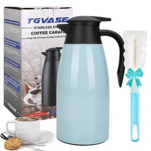 lot 5623 image: Tgvasz 68oz Thermal Coffee Carafe for keeping hot, Carafe for hot liquid, Airpot Insulated Coffee Carafe Stainless Steel Vacuum Thermal Pot for Coffee, Hot Water, Tea, Keep Hot 12 Hours (blue)
