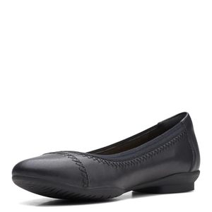 lot 5652 image: Clarks Womens Sara Bay Ballet Flat, Black Leather, 6