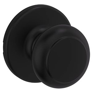 lot 5659 image: Kwikset Cove Interior Passage Door Knob, Handle For Closet and Hallway Doors, Non-Locking Doorknob, Matte Black
