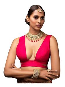 lot 5662 image: Womens Readymade Blouse For Sarees Indian Designer Banglori Silk Bollywood Padded Stitched Crop Top Choli