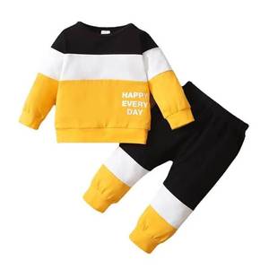 lot 5691 image: Baby Boy Clothes 12-18 Month Toddler Infant Long Sleeve Multi-Color Sweatshirt Tops  Pants Fall Winter Outfit Set 2Pcs, Yellow Baby Boy Clothes 12-18 Months