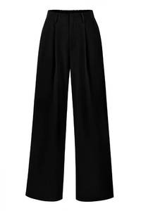 lot 5705 image: PRETTYGARDEN Womens Casual Palazzo Pants Elastic High Waist Trousers Comfy Work Suit Pants with Pockets (Black,X-Large)