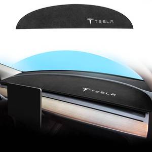 lot 5706 image: Fuzqq Tesla Model 3Y Dashboard Cover,Flannel Dash Cover mat Compatible with Tesla Model Y Model 3 2017-2021 2022 2023 Dashboard Decorative Interior Covers Accessories Black