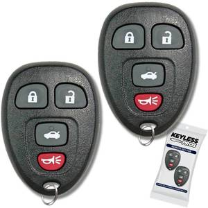 lot 5720 image: KeylessPros 4-Button Keyless Entry Remote Key Fob Replacement, fits Chevy Cobalt Malibu, Buick Allure Lacrosse, Saturn Aura Sky, Pontiac G5 G6 Grand Prix, KOBGT04A, 15252034 (2-Pack)