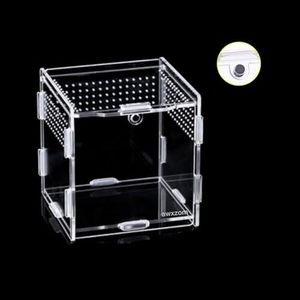 lot 5722 image: AWXZOM Magnetic Acrylic Case, 3.53.53.7inch micro habitat small Tarantula Enclosure enclosure for arboreal Tarantula Scorpion Sling Lizards Mantis Snake Gecko jumping spider snail Insect Isopods