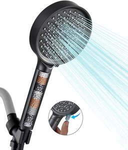 lot 5739 image: Cobbe Filtered Shower Head with Handheld, High Pressure 6 Spray Mode Showerhead with Filters, Water Softener Filters Beads for Hard Water - Remove Chlorine - Reduces Dry Itchy Skin, Matte Black