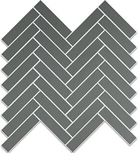 lot 5742 image: Vamos Tile Herringbone Peel and Stick Backsplash Tile - 10 Sheets Dark Gray PVC Self Adhesive Tiles Stick on Wall Tile for Kitchen, Bathroom and Fireplace
