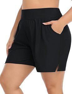 lot 5744 image: ANFILIA Womens High Waist Plus Size Bathing Suit Bottoms Swimsuit Bikini Bottom Black 1X